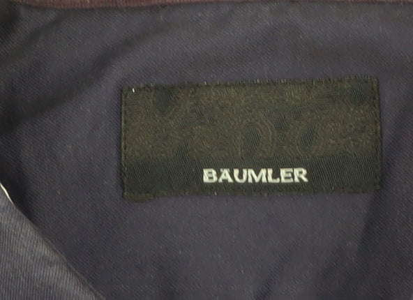 Baumler Men's Blue 16.5in Classic Fit Long Sleeve Cotton Button-Up Shirt