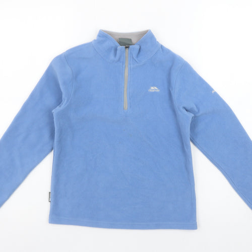 Trespass Girls Blue Fleece 1/4 Zip Pullover Sweatshirt 7-8 Years