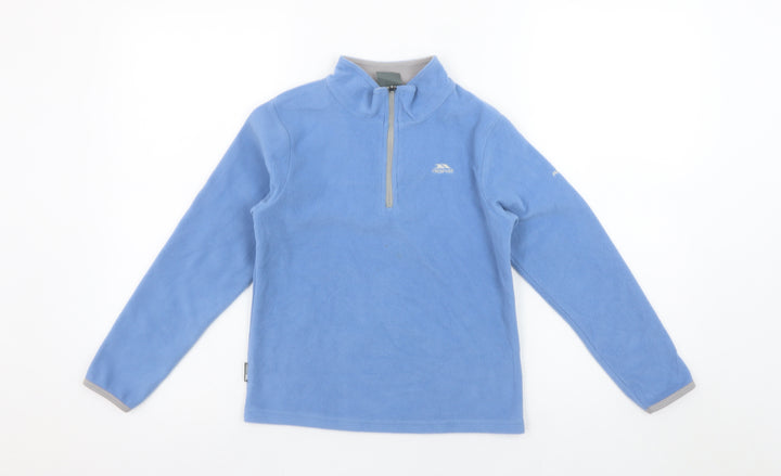 Trespass Girls Blue Fleece 1/4 Zip Pullover Sweatshirt 7-8 Years
