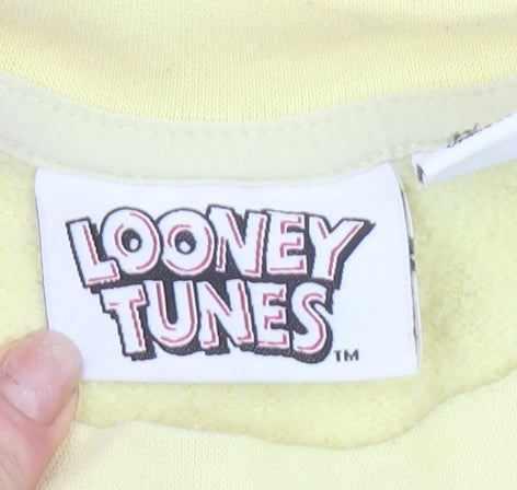 Looney Tunes Womens Yellow Crew Neck Sweatshirt XS Bugs Bunny Cartoon