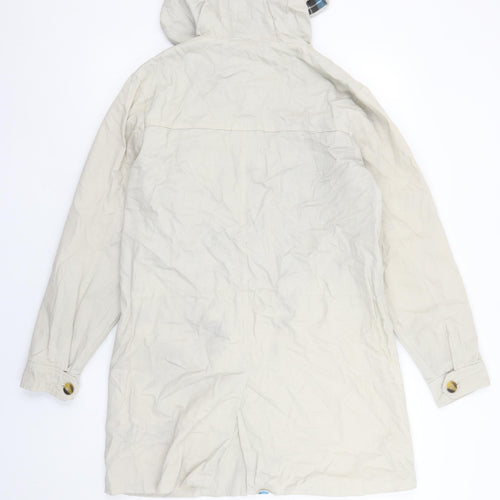 Cotton Traders Men's Beige Cotton Parka Coat S Hooded Casual Twill