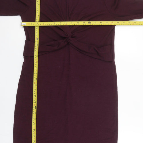 GAP Maternity Purple Bodycon Knee Length Long Sleeve Dress S
