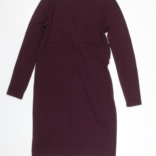 GAP Maternity Purple Bodycon Knee Length Long Sleeve Dress S