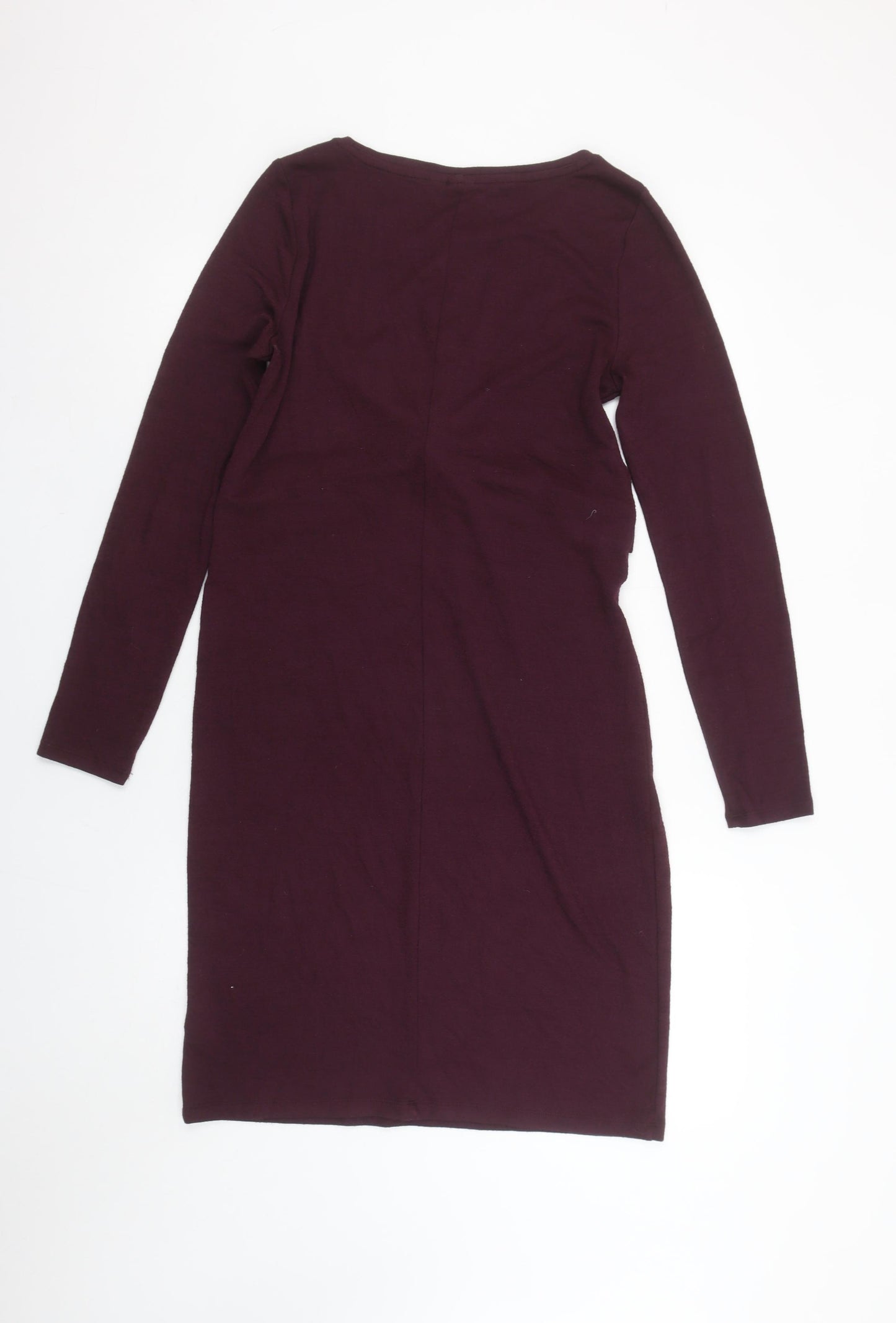 GAP Maternity Purple Bodycon Knee Length Long Sleeve Dress S