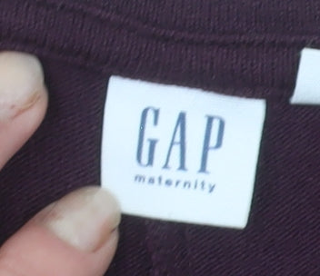 GAP Maternity Purple Bodycon Knee Length Long Sleeve Dress S
