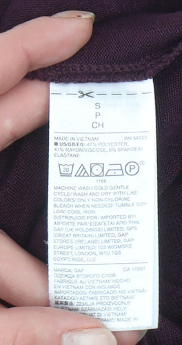 GAP Maternity Purple Bodycon Knee Length Long Sleeve Dress S
