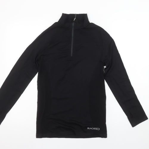 Sundried Men's Black Medium 1/4 Zip Long Sleeve Running Top