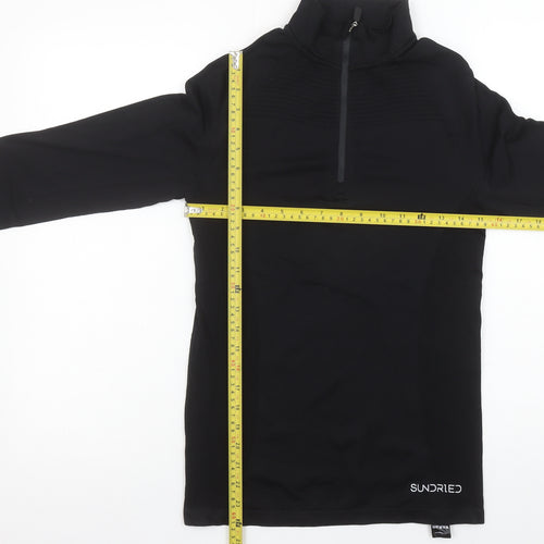 Sundried Men's Black Medium 1/4 Zip Long Sleeve Running Top