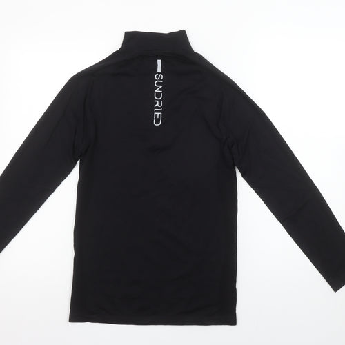 Sundried Men's Black Medium 1/4 Zip Long Sleeve Running Top