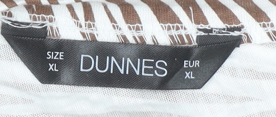 Dunnes Women’s Brown Animal Print Sleeveless V-Neck Cotton Modal Tank Top XL