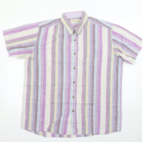Carraig Donn Men’s Multicoloured Striped Cotton Short Sleeve XL Shirt