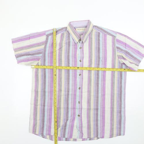 Carraig Donn Men’s Multicoloured Striped Cotton Short Sleeve XL Shirt