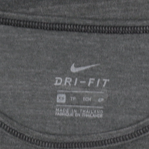 Nike Women’s Grey Dri-Fit Short Sleeve T-Shirt XS Athletic Tee