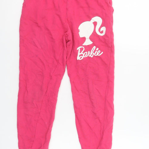 Barbie Girls Pink Cotton Jogger Trousers Size 10 Years