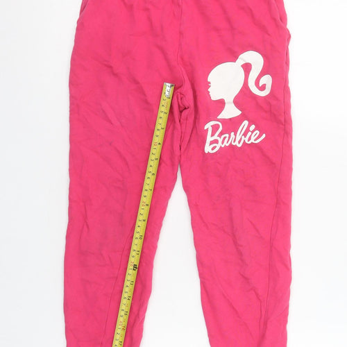 Barbie Girls Pink Cotton Jogger Trousers Size 10 Years