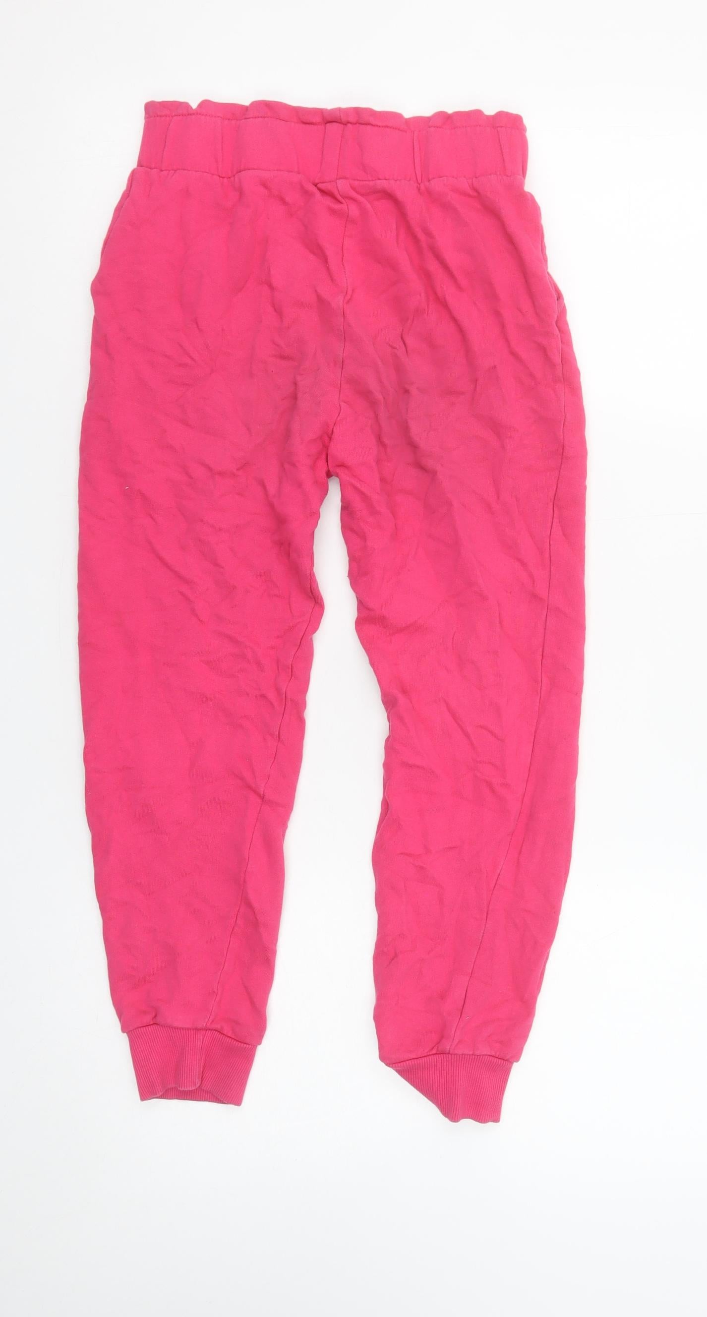 Barbie Girls Pink Cotton Jogger Trousers Size 10 Years