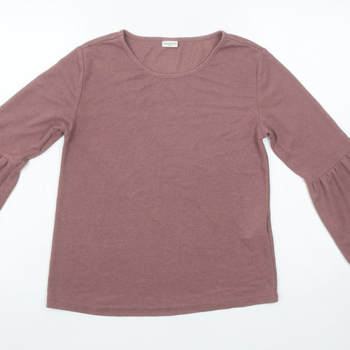 Jacqueline de Yong Women's Pink Bell Sleeve Jersey Top Size S