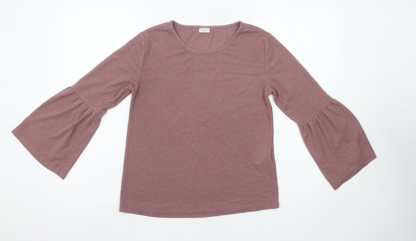 Jacqueline de Yong Women's Pink Bell Sleeve Jersey Top Size S