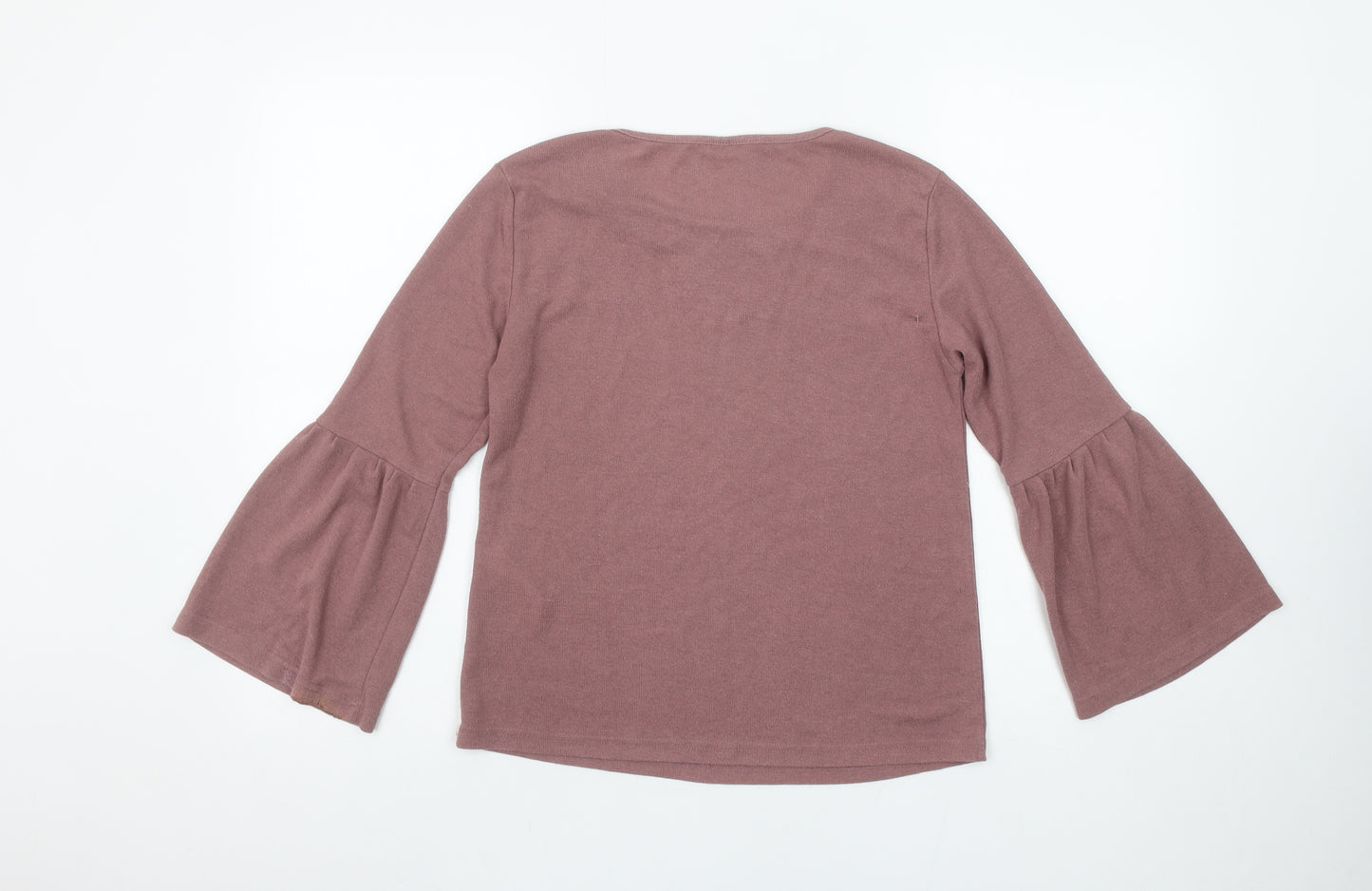 Jacqueline de Yong Women's Pink Bell Sleeve Jersey Top Size S
