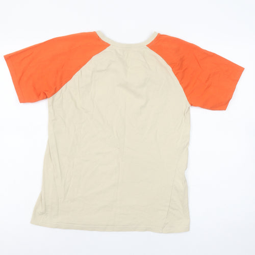 Mountain Warehouse Boys Beige & Orange Outdoor Graphic Cotton T-Shirt 13 Years