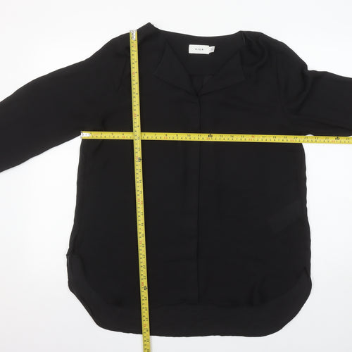 Vila Women's Black Long Sleeve Chiffon Blouse Size L