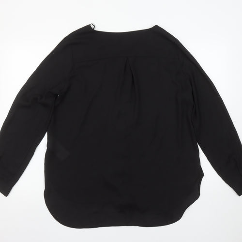 Vila Women's Black Long Sleeve Chiffon Blouse Size L