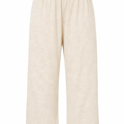 Elvi Women’s Beige Wide-Leg Trousers Size 12 Lightweight Polyester