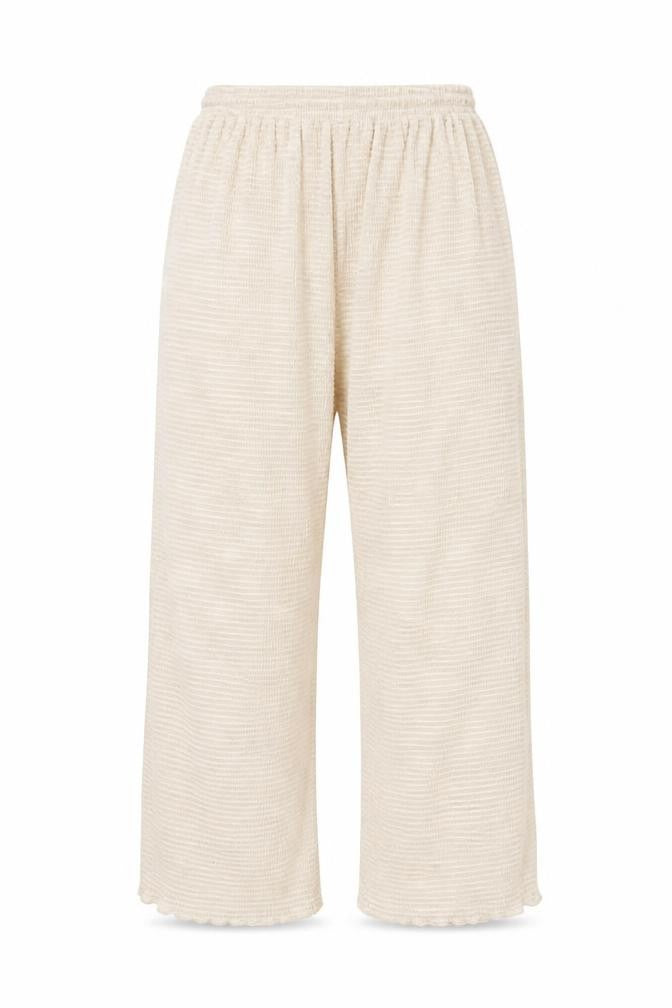 Elvi Women’s Beige Wide-Leg Trousers Size 12 Lightweight Polyester