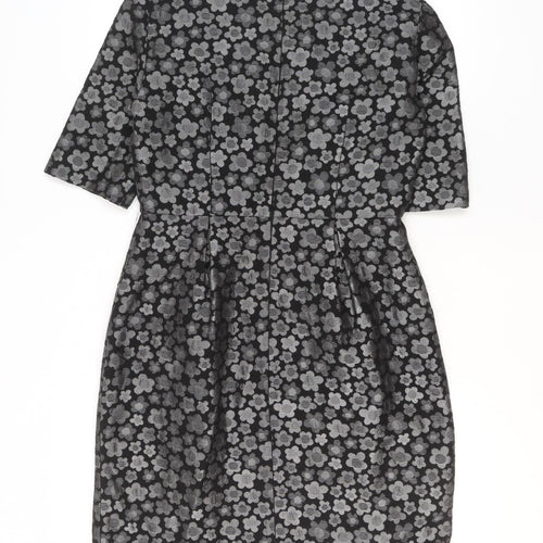 Great Plains Women’s Black Floral Sheath Dress Size 12 Knee Length