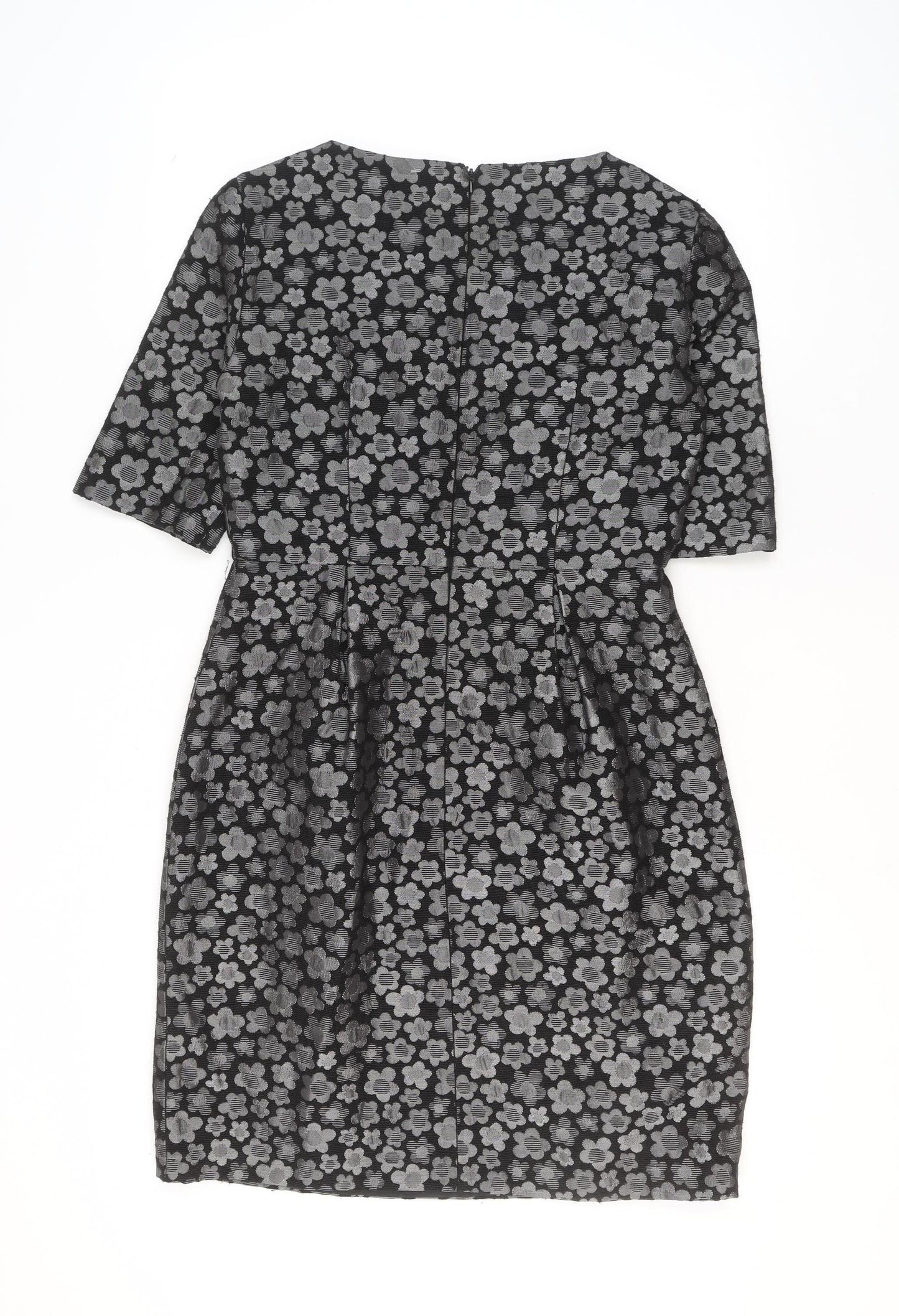 Great Plains Women’s Black Floral Sheath Dress Size 12 Knee Length