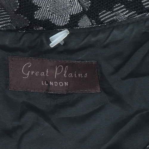 Great Plains Women’s Black Floral Sheath Dress Size 12 Knee Length