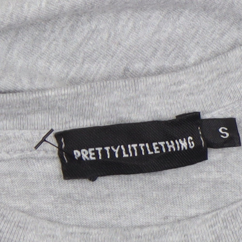 PrettyLittleThing Women’s Grey 'Stronger Together' Cotton T-Shirt S