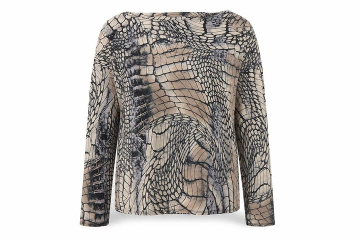 Wallis Women’s Beige Animal Print Long Sleeve Jersey Blouse M