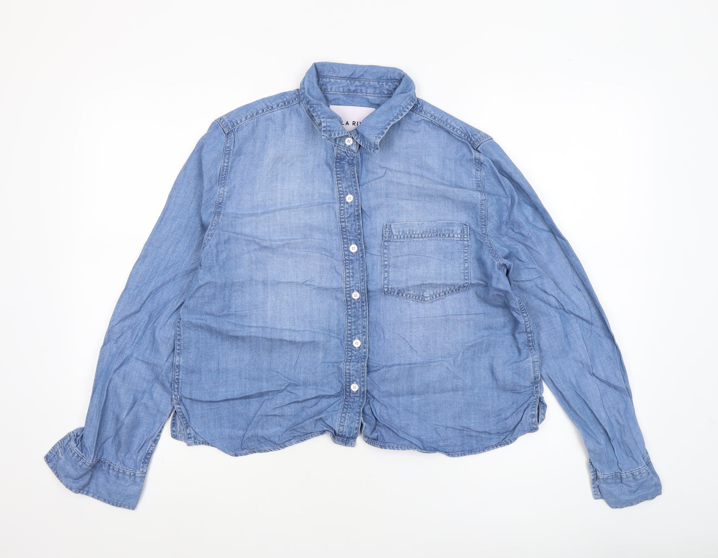 Lola River Women's Blue Lyocell Denim Button-Up Shirt Size S
