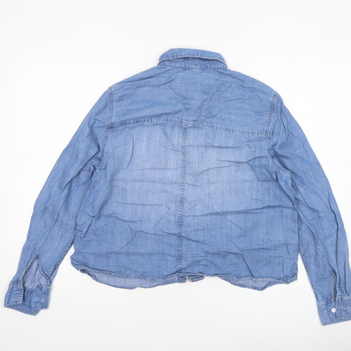 Lola River Women's Blue Lyocell Denim Button-Up Shirt Size S