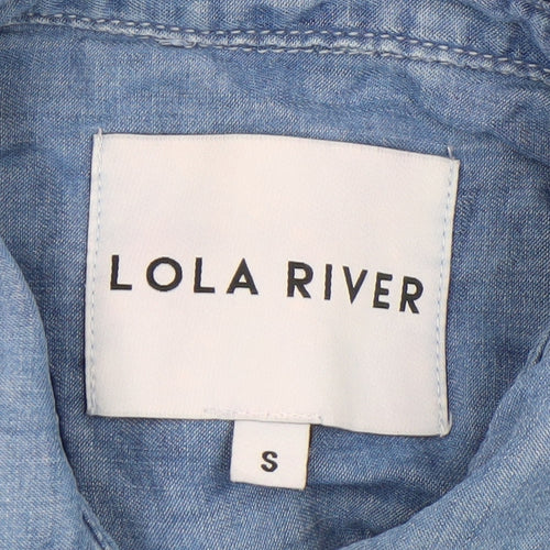 Lola River Women's Blue Lyocell Denim Button-Up Shirt Size S