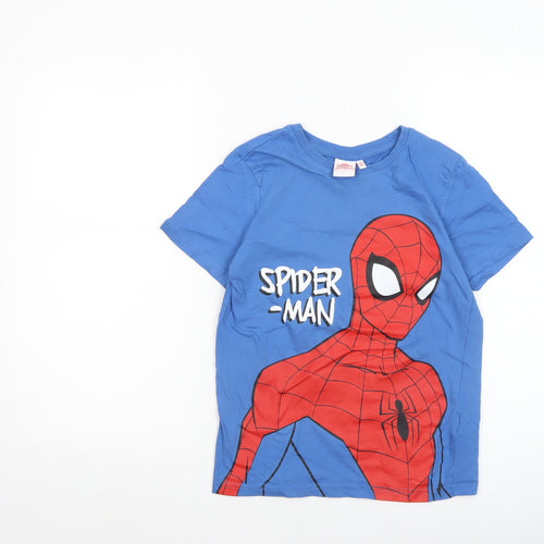 Marvel Spider-Man Boys Blue 9-10 Years Cotton Short Sleeve T-Shirt