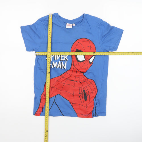 Marvel Spider-Man Boys Blue 9-10 Years Cotton Short Sleeve T-Shirt