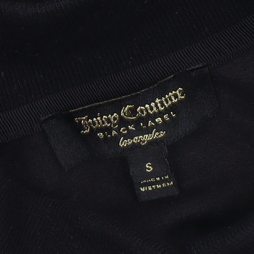 Juicy Couture Women’s Black Velour Long Sleeve Polo Top Size S