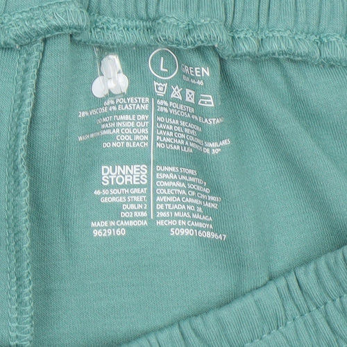 Dunnes Stores Women’s Green L Sweat Shorts Polyester Blend Activewear