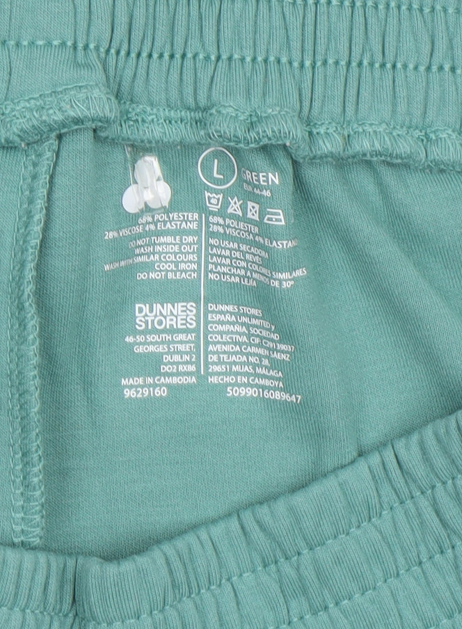 Dunnes Stores Women’s Green L Sweat Shorts Polyester Blend Activewear