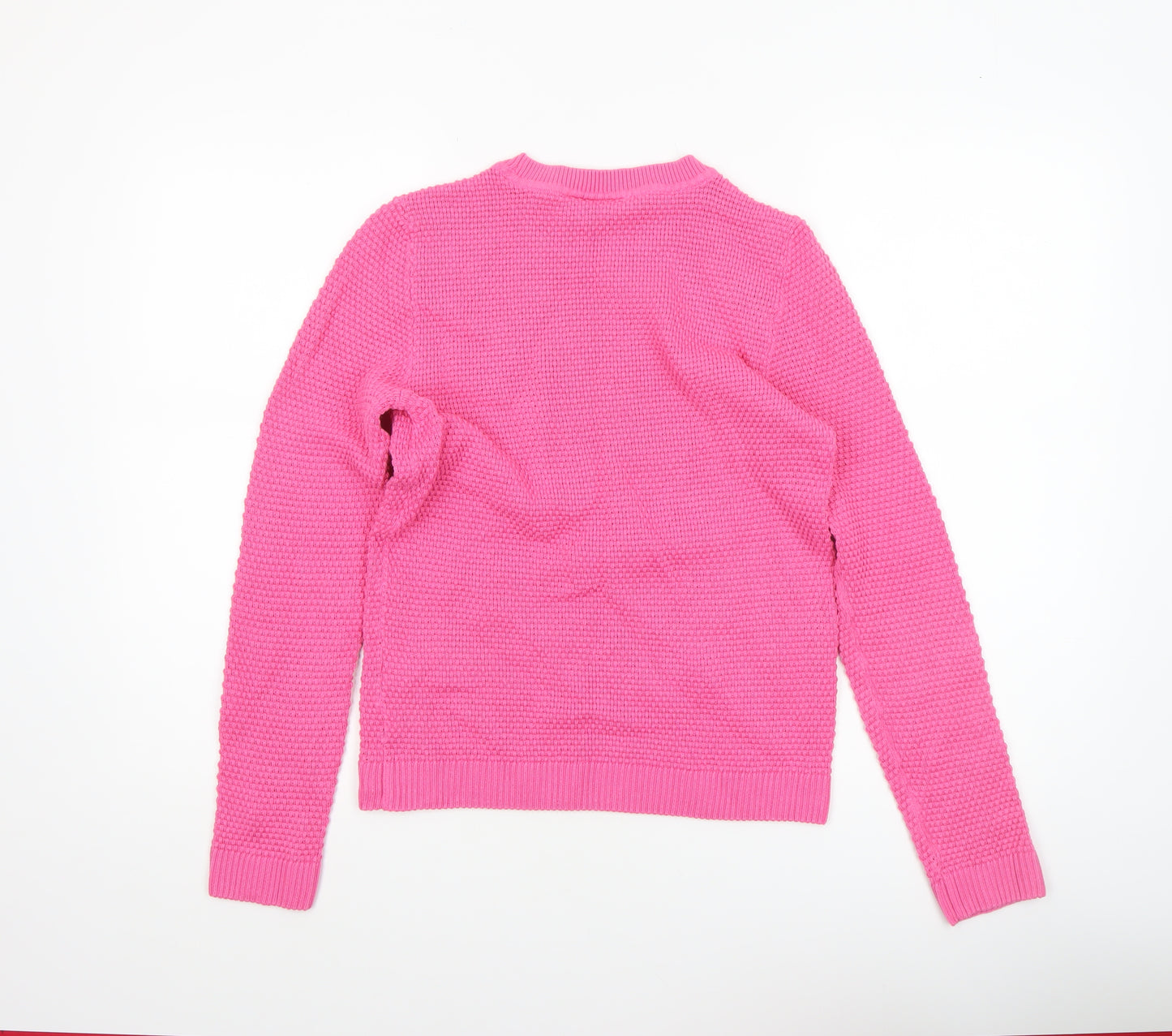 Vila Womens Pink Knitted Cotton Crew Neck Jumper Size S