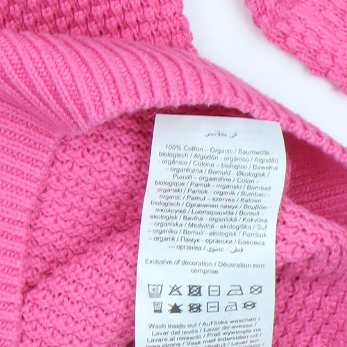 Vila Womens Pink Knitted Cotton Crew Neck Jumper Size S