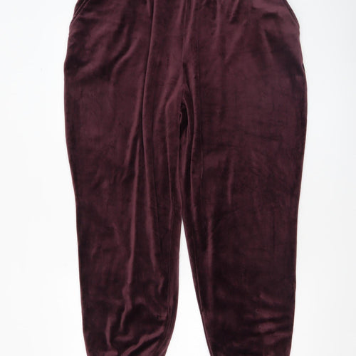Magaschoni Women's Purple Velour Jogger Trousers XL