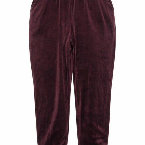 Magaschoni Women's Purple Velour Jogger Trousers XL
