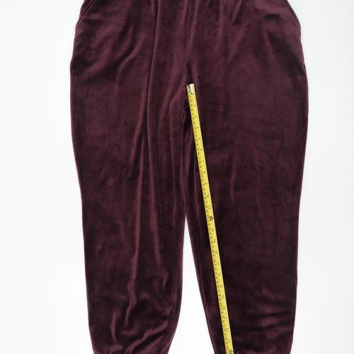 Magaschoni Women's Purple Velour Jogger Trousers XL