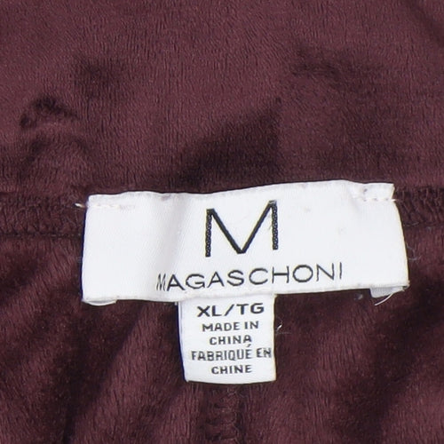 Magaschoni Women's Purple Velour Jogger Trousers XL