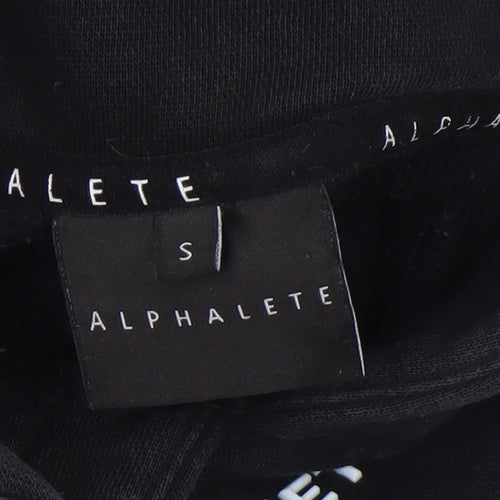 Alphalete Women's Black Crop Hoodie Small Cotton Blend Pullover