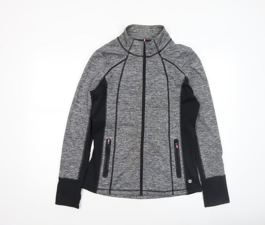 Dunnes Stores Womens Grey Size 12 Track Jacket Full Zip Stretch Activewear