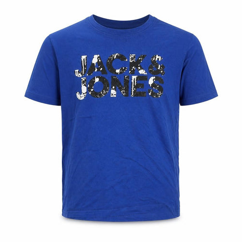 Jack & Jones Boys Blue Sequin Logo Short Sleeve T-Shirt 12 Years